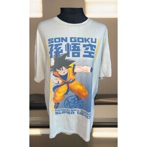 Dragon Ball Z Shirt Men's Large Super Goku White T-Shirt Short Sleeve Tee